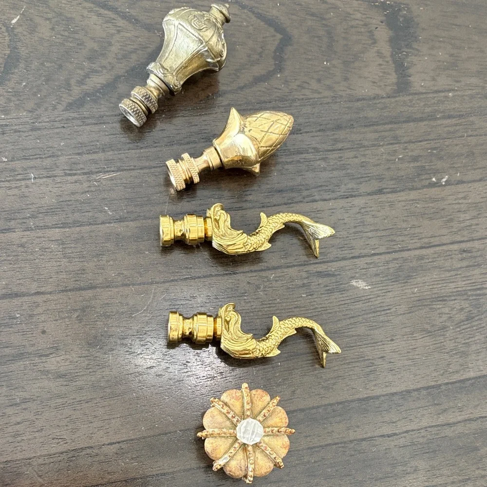 Gold Decorative Wall Hook Finials - Set of 5